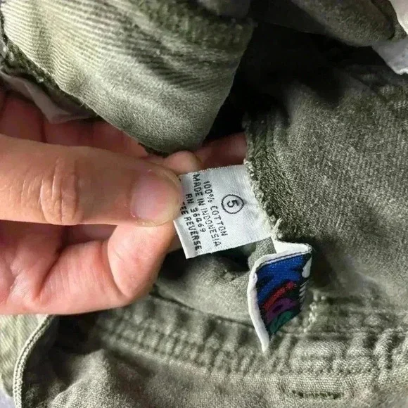 VTG Electric Kids 90s Kids Size 5 Overalls Army Green Combat Crew 100% Cotton - Picture 11 of 11